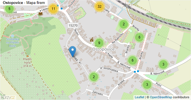 Ostopovice - mapa firem