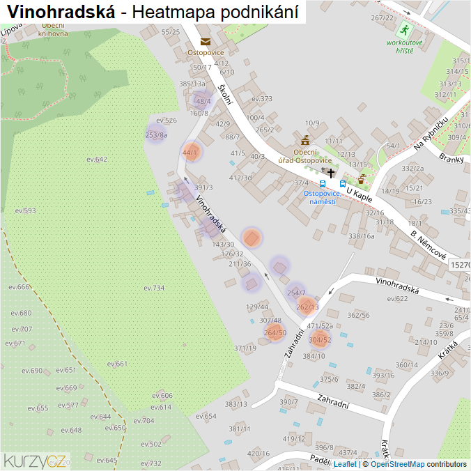 Mapa Vinohradská - Firmy v ulici.