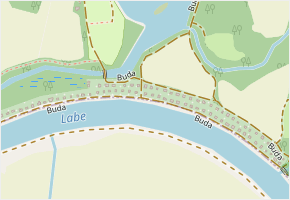 Buda v obci Ostrá - mapa ulice