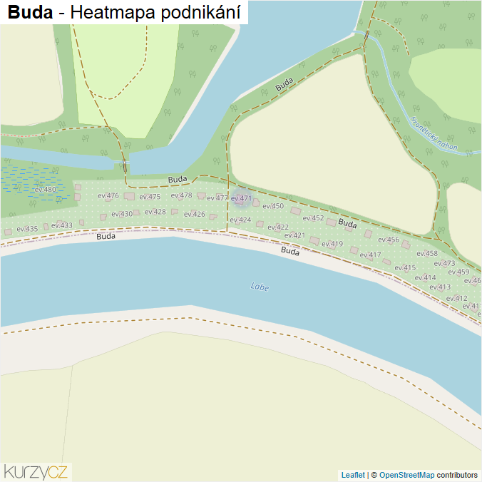 Mapa Buda - Firmy v ulici.