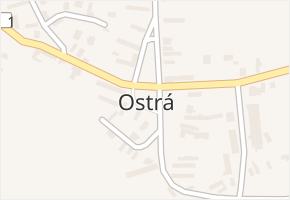 Ostrá v obci Ostrá - mapa části obce