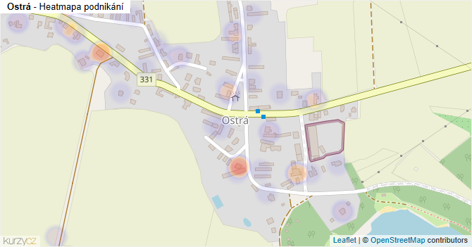 Ostrá - mapa podnikání