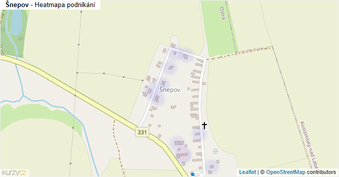 Šnepov - mapa podnikání
