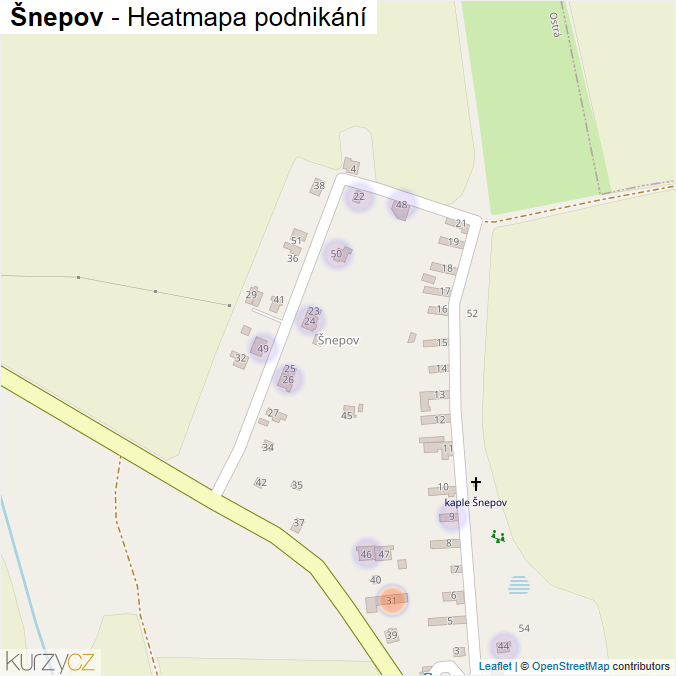 Mapa Šnepov - Firmy v části obce.