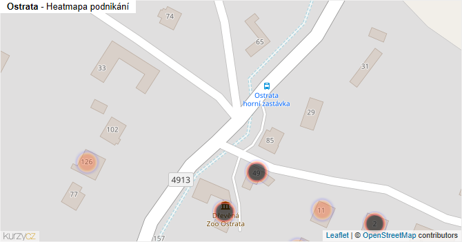 Ostrata - mapa podnikání