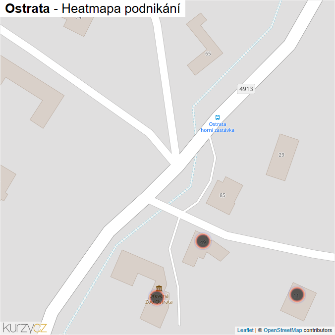 Mapa Ostrata - Firmy v obci.