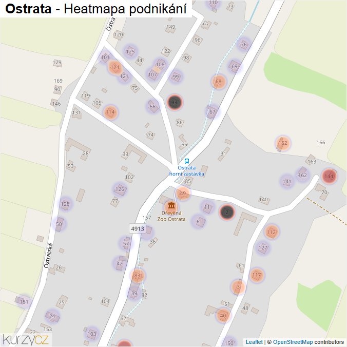 Mapa Ostrata - Firmy v části obce.