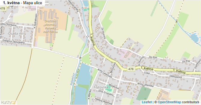 1. května - mapa ulice