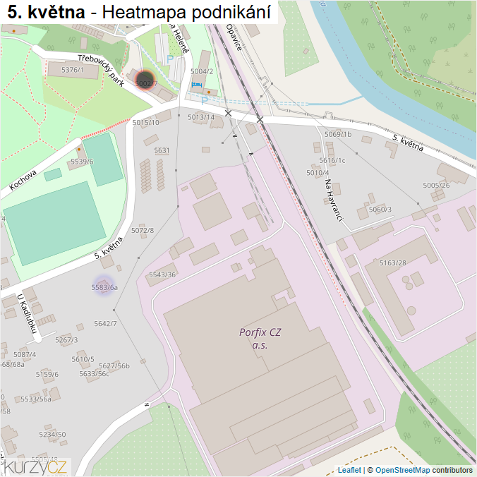 Mapa 5. května - Firmy v ulici.