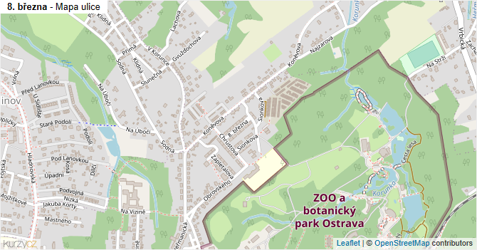 8. března - mapa ulice