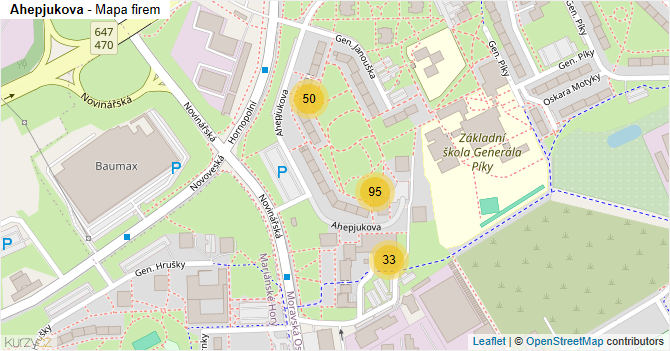 Ahepjukova - mapa firem