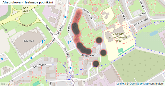 Ahepjukova - mapa podnikání