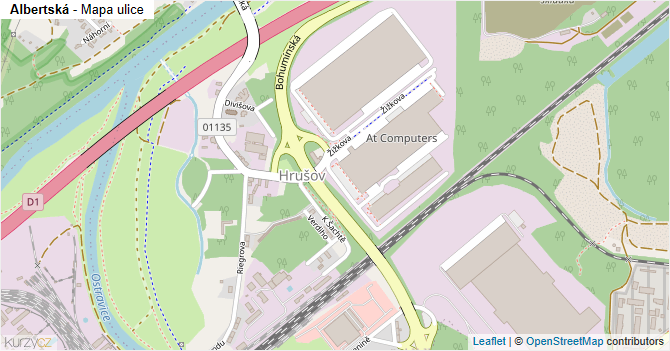 Albertská - mapa ulice