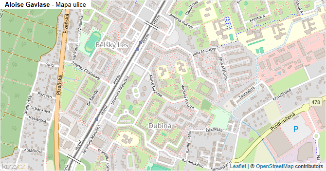 Aloise Gavlase - mapa ulice