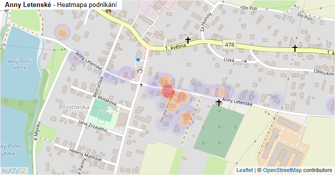 Anny Letenské - mapa podnikání