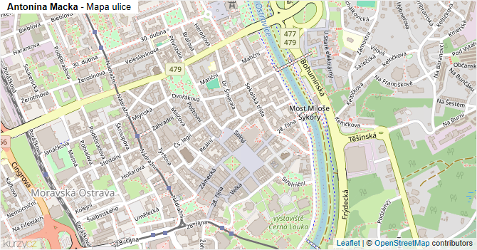Antonína Macka - mapa ulice