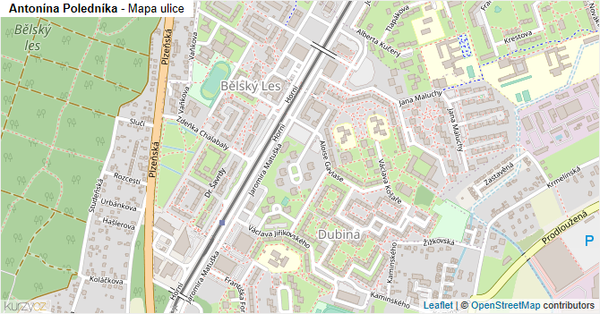 Antonína Poledníka - mapa ulice