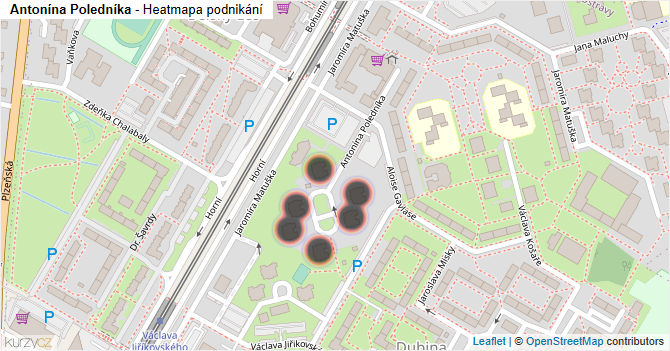 Antonína Poledníka - mapa podnikání
