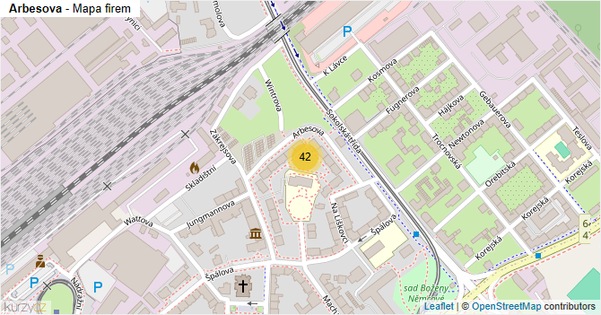 Arbesova - mapa firem