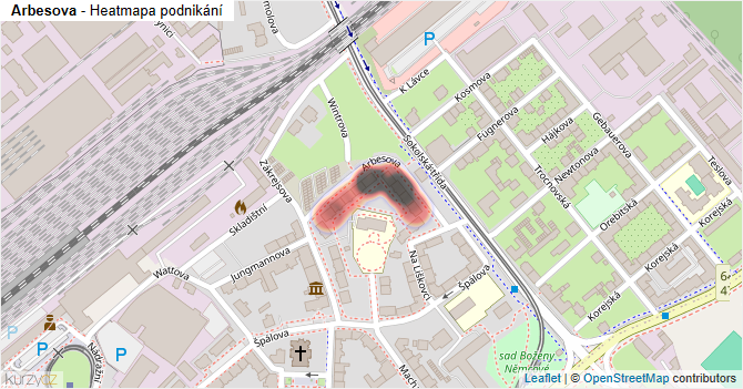 Arbesova - mapa podnikání
