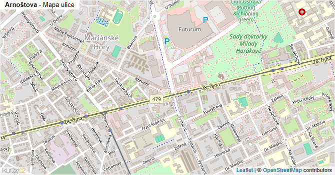 Arnoštova - mapa ulice