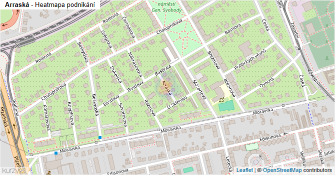 Arraská - mapa podnikání