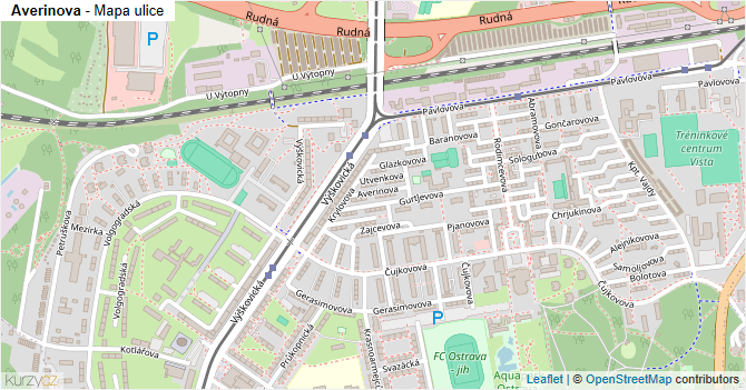 Averinova - mapa ulice