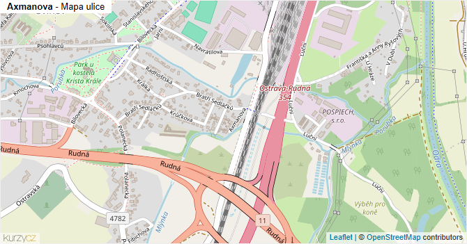 Axmanova - mapa ulice