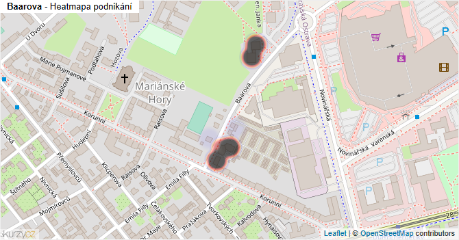 Baarova - mapa podnikání