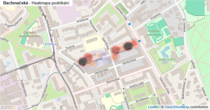 Bachmačská - mapa podnikání
