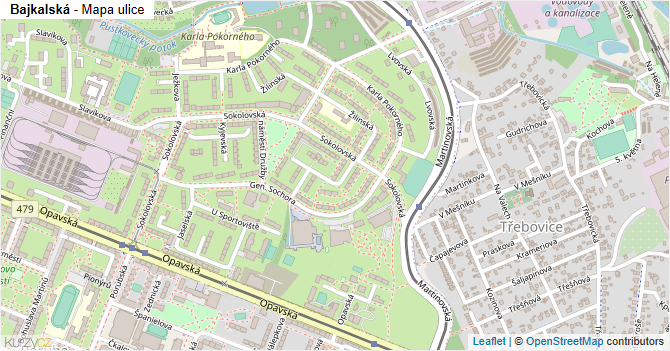 Bajkalská - mapa ulice