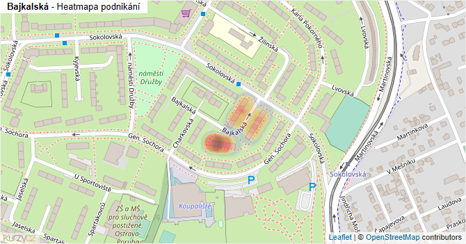 Bajkalská - mapa podnikání