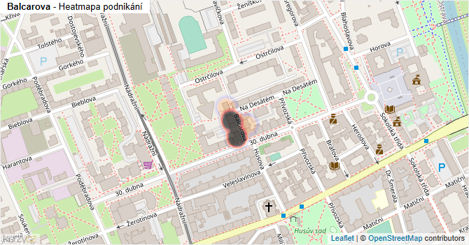 Balcarova - mapa podnikání