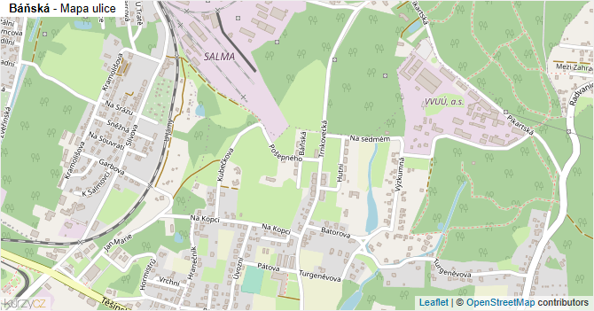 Báňská - mapa ulice