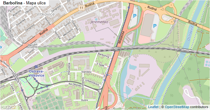 Barbořina - mapa ulice