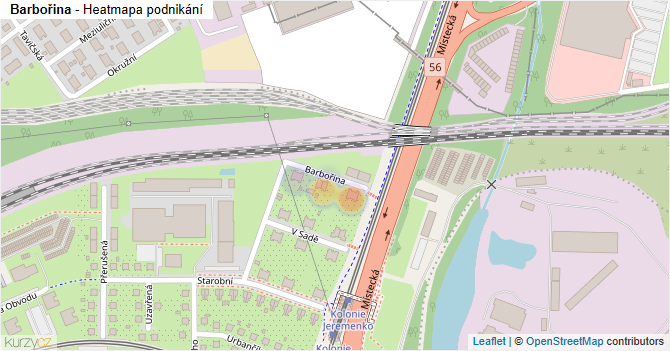 Barbořina - mapa podnikání