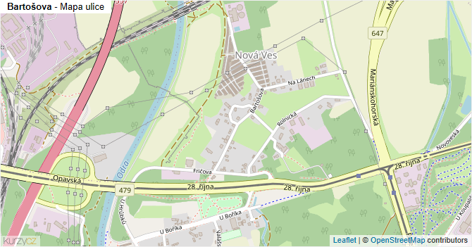 Bartošova - mapa ulice