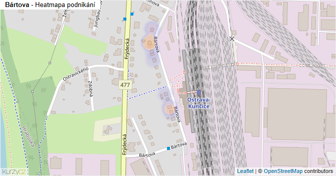 Bártova - mapa podnikání