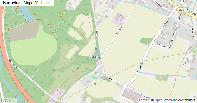 Bartovice - mapa části obce