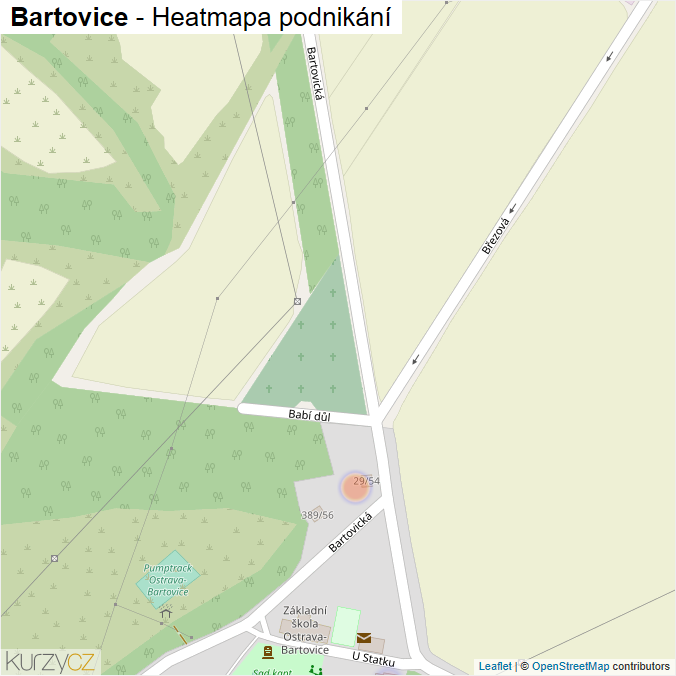 Mapa Bartovice - Firmy v části obce.