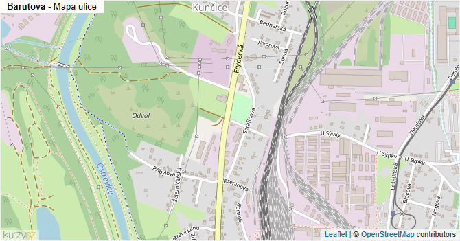 Barutova - mapa ulice