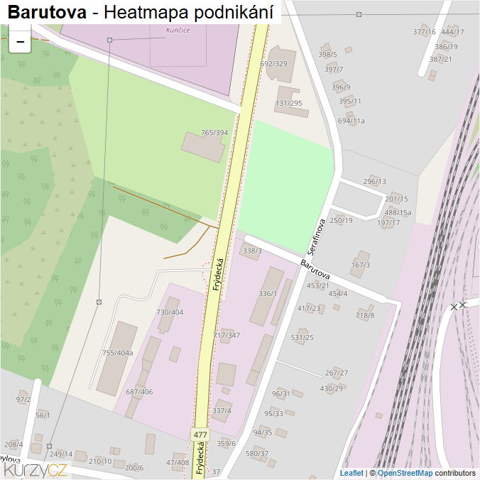 Mapa Barutova - Firmy v ulici.