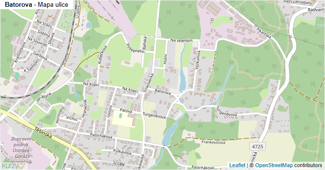 Batorova - mapa ulice