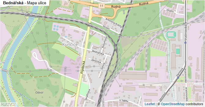 Bednářská - mapa ulice