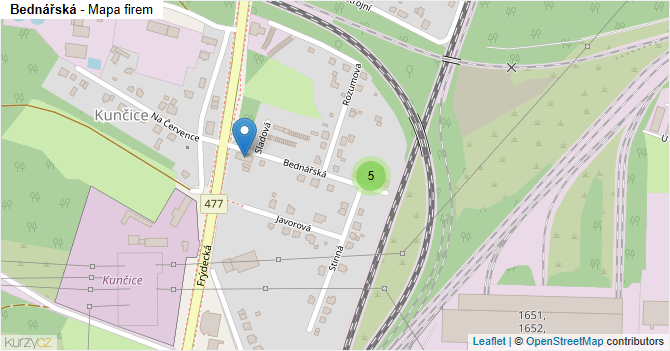 Bednářská - mapa firem