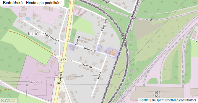 Bednářská - mapa podnikání
