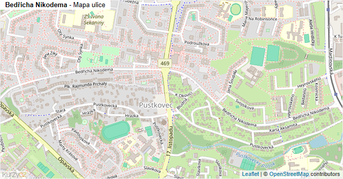 Bedřicha Nikodema - mapa ulice