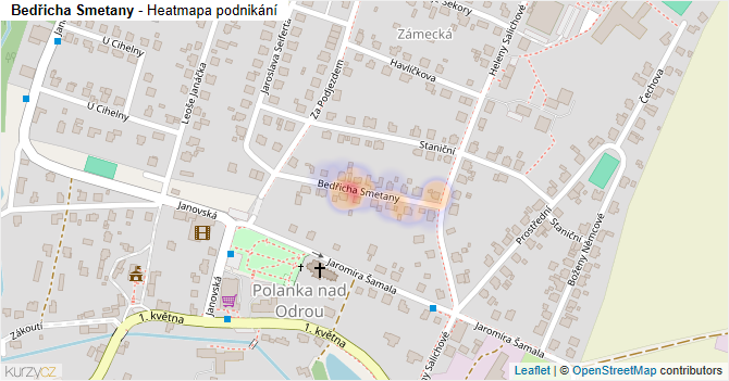 Bedřicha Smetany - mapa podnikání
