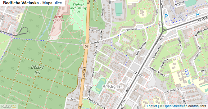 Bedřicha Václavka - mapa ulice