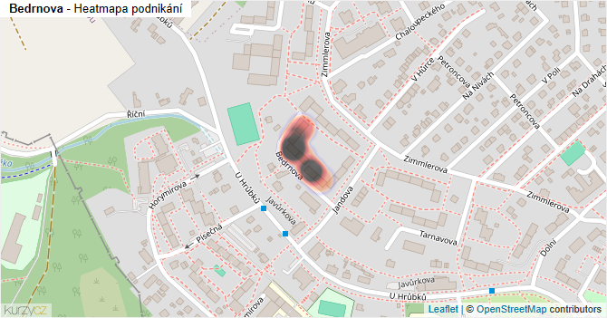 Bedrnova - mapa podnikání